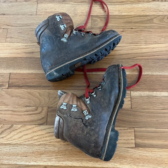 PMS Stellina Brown Leather Mountaineering Hiking Italian Boots - Men's 6.5 - Picture 4 of 12